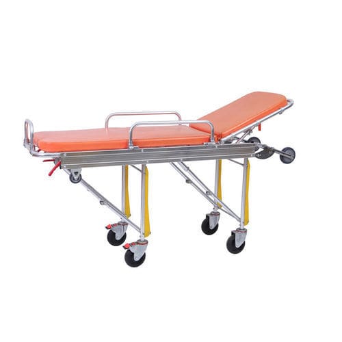 Barella con carrello per ambulanze - YHR-A2 - Zhangjiagang Herui Medical Equipment Co., Ltd. - manuale / pieghevole / ad altezza regolabile