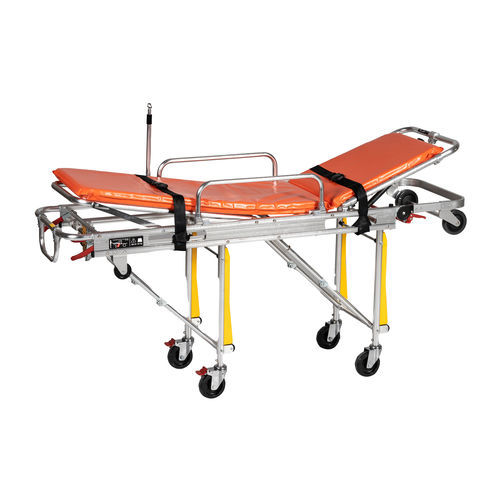 Barella con carrello per ambulanze - YHR-A3 - Zhangjiagang Herui Medical Equipment Co., Ltd. - manuale / pieghevole / ad altezza regolabile