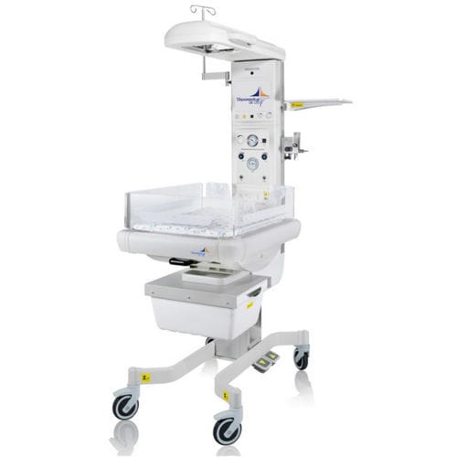 Tavolo di rianimazione neonatale con bilancia - D-500 - DISPOMEDICAL - su rotelle / ad altezza regolabile / con allarme