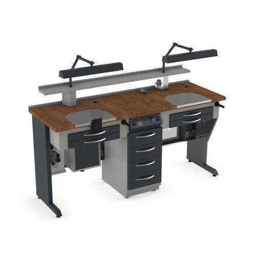 Postazione di lavoro per laboratorio odontotecnico didattica - TW2H - Kartal Dental - con ripiani / con illuminazione / con cassetti