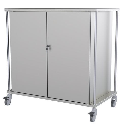 Carrello di trasporto - SCT170 series - Proxenon - in acciaio inossidabile / 3 ripiani / struttura chiusa