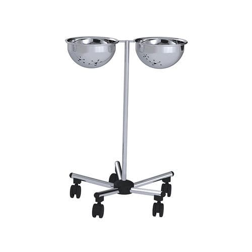 Porta-catino con due catini - OSB239 - Proxenon - con rotelle / in acciaio inossidabile