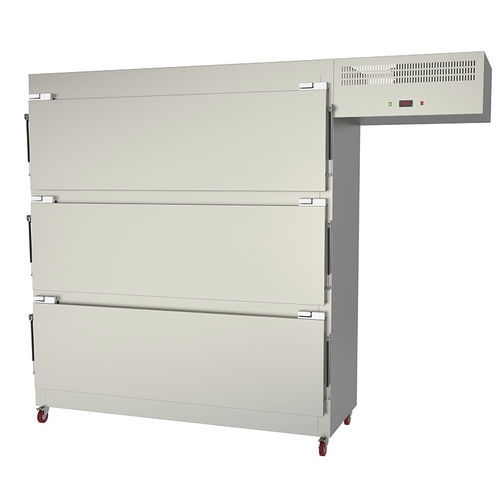 Cella mortuaria per barelle mortuarie - MBR310 - Proxenon - 3 salme / con carico trasversale / con rotelle