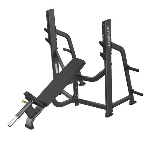 Panca per esercizi muscolari inclinata - SP-7515 - SPIRIT Fitness - con rastrelliera per bilancieri