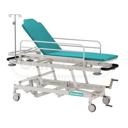 Barella con carrello di emergenza - IMED5601 - imedfurns Private Limited - manuale / ad altezza regolabile / Trendelenburg