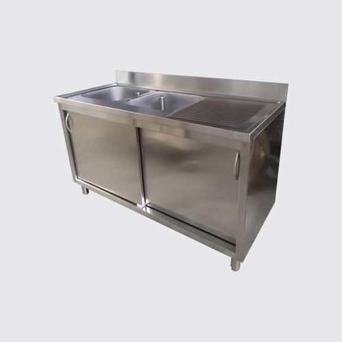 Armadio per strumenti - Rinox S.r.l. - per ospedale / con porta scorrevole / con lavandino