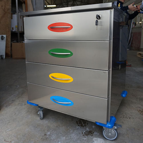Carrello medico - Rinox S.r.l. - di pulizia / in acciaio inossidabile / 3 cassetti