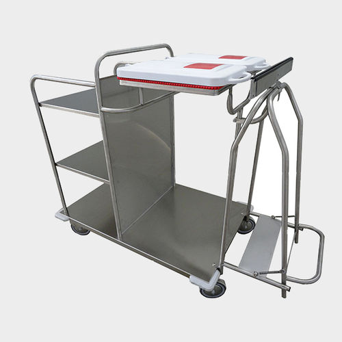 Carrello portabiancheria per biancheria - Rinox S.r.l. - con ripiano / 2 sacchi / in plastica