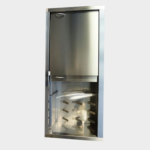 Armadio con porta scorrevole - Rinox S.r.l. - in acciaio inossidabile / 2 porte / a 1 modulo