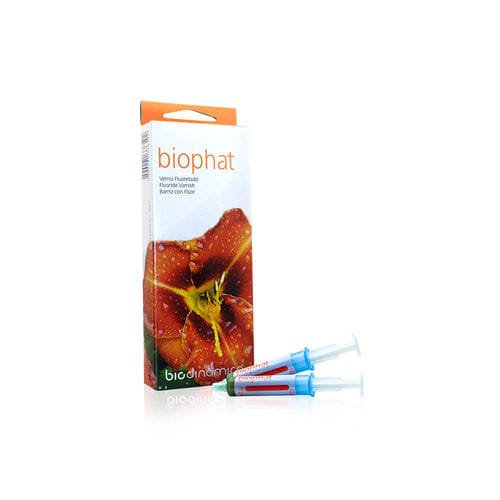 Materiale odontoiatrico in vernice al fluoro - biophat - Biodinâmica - per profilassi dentale / bianco