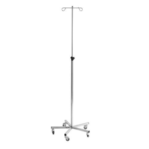 Asta portaflebo con rotelle - 413 - TOURINOX - 2 ganci / in acciaio inossidabile