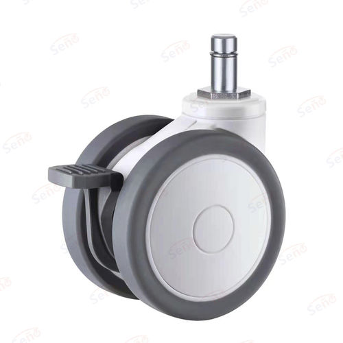 Ruota per carrello medico - ME04-03D-100TPRG - Zhongshan Seño Casters and Wheels Man Co.,Ltd - con freno / girevole
