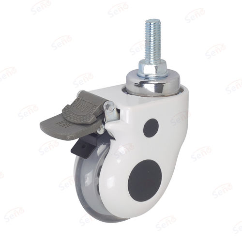 Ruota per carrello medico - ME06-02D-75PU-C - Zhongshan Seño Casters and Wheels Man Co.,Ltd - in polipropilene / con freno / girevole