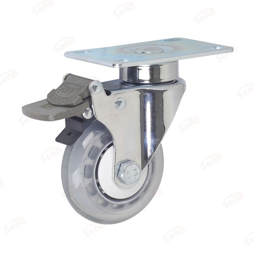 Ruota per carrello medico - ME06-01D-75PU-CN - Zhongshan Seño Casters and Wheels Man Co.,Ltd - in polipropilene / con freno / girevole