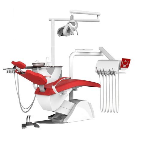 Riunito odontoiatrico con poltrona elettrica - ARIA EXCELL SR 6N - NEOMED - con poggiatesta flessibile / con portastrumenti / con illuminazione LED
