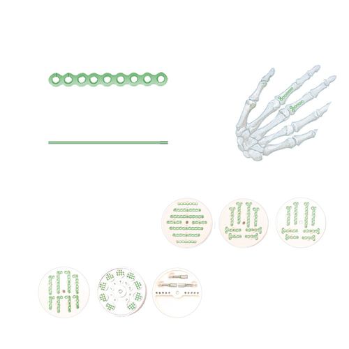 Placca di compressione per falange della mano - TML - Kangli Medical - distale / prossimale / bloccata