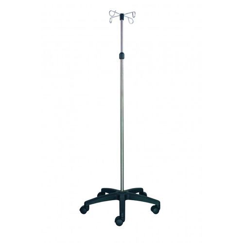 Asta portaflebo con rotelle - Stainless steel IV pole holder - VOG MEDICAL - 4 ganci / 2 ganci / ad altezza regolabile