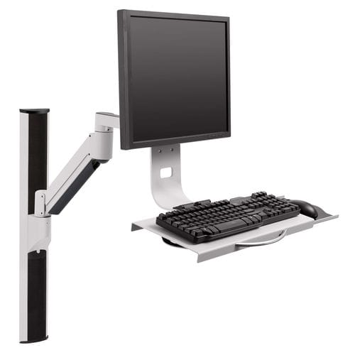 Workstation medica - HM-WT002 - HAT Collective Healthcare (CompuCaddy) - per computer portatile / da parete / ad altezza regolabile