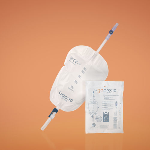 Set di drenaggio urinario - Ugo Pro - Optimum Medical - graduato / con valvola antiriflusso / in polivinilcloruro (PVC)