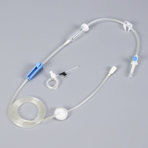 Set di infusione con camera di gocciolamento - Zhejiang Runqiang Medical Instruments - con rubinetto / con filtro per la prevenzione della contaminazione da particelle / con valvola emostatica