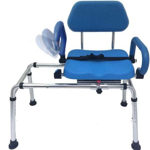 Sedia da doccia con braccioli - Ortocare - con schienale / girevole
