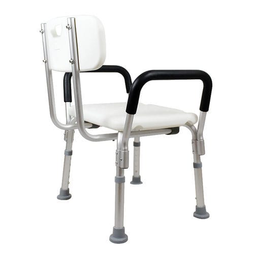 Sedia da doccia con braccioli - HQ505L - Zhongshan Hanqi Medicalequiment Technology - con schienale / in plastica