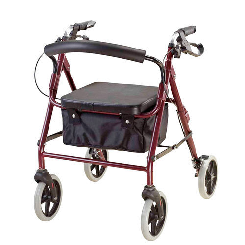 Deambulatore rollator a 4 ruote - HQ426L - Zhongshan Hanqi Medicalequiment Technology - telaio in alluminio / con sedile / con cestello