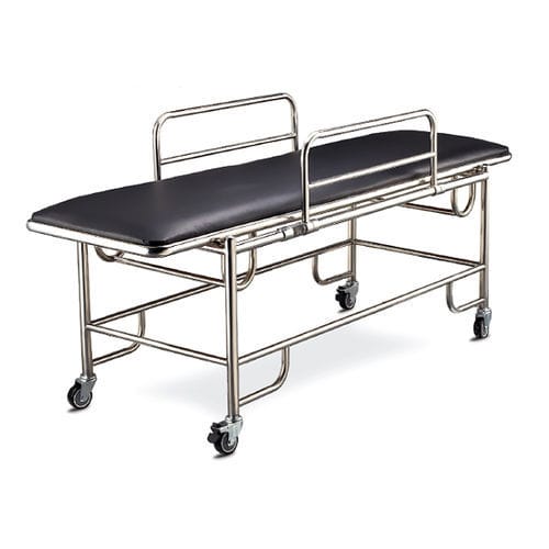 Barella con carrello da trasporto - HQ06-A101B - Zhongshan Hanqi Medicalequiment Technology - manuale / a sezione unica / con barriere laterali