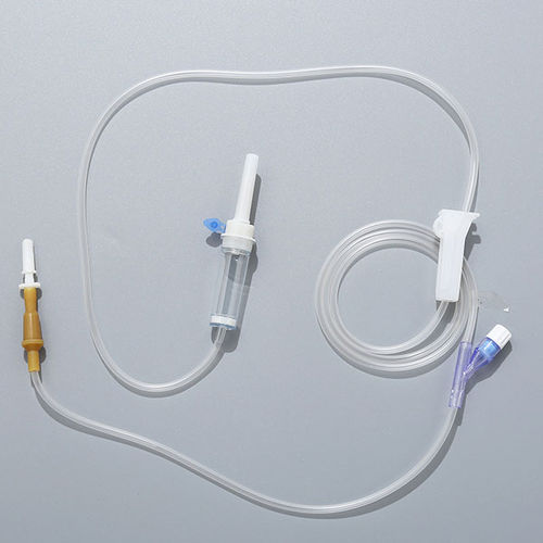 Set di infusione in polivinilcloruro (PVC) - Rongbo Medical - con camera di gocciolamento / con filtro per la prevenzione della contaminazione da particelle / con rubinetto