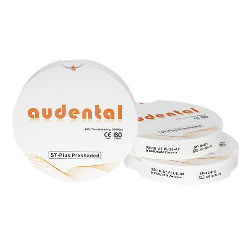 Materiale odontoiatrico in zircone - St Plus Preshaded - Audental Bio-Material Co., Ltd - per ricostruzione dentale / traslucido