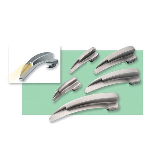Lama per laringoscopio di Macintosh - 0001 - Performance Surgical Instruments - in metallo / in fibra ottica