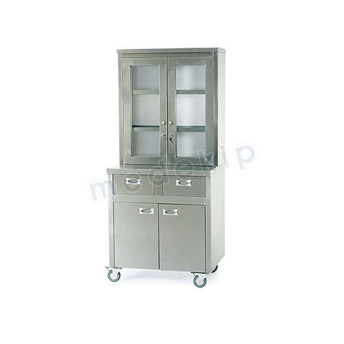 Armadio per sala operatoria - MED 1125 - 1126 - Medekip Medical - con rotelle / grigio / 4 cassetti