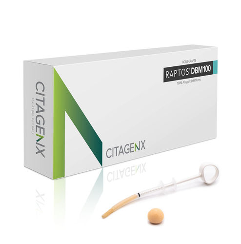 Sostituto osseo allotrapianto - Raptos® DBM100 - Citagenix - per chirurgia dentale / conformabile