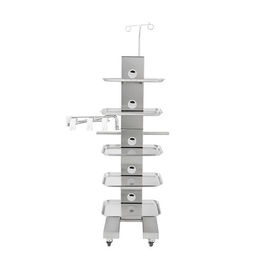 Carrello per chirurgia - EASY TRAY  - Tecnomed Italia - per apparecchio / per trattamenti / in acciaio inossidabile