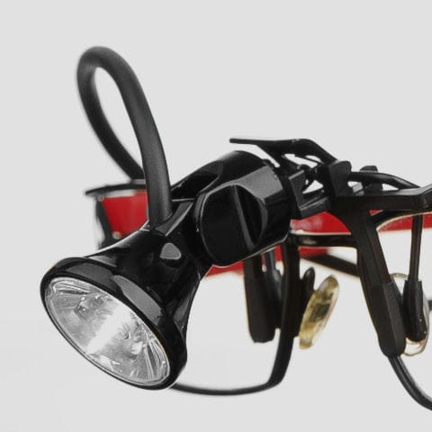 Lampada frontale medica - I.C. LERCHER - LED / con lente d'ingrandimento / con batteria ricaricabile