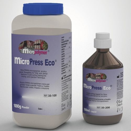 Materiale odontoiatrico in acrilico - micro Press Eco ®  - megadental italia - in resina / da colata / per protesi dentarie