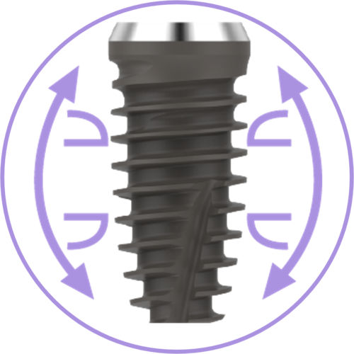 Impianto dentale cilindrico - TORX++ - Korea Dental Implant Inc - in titanio / conico / dritto