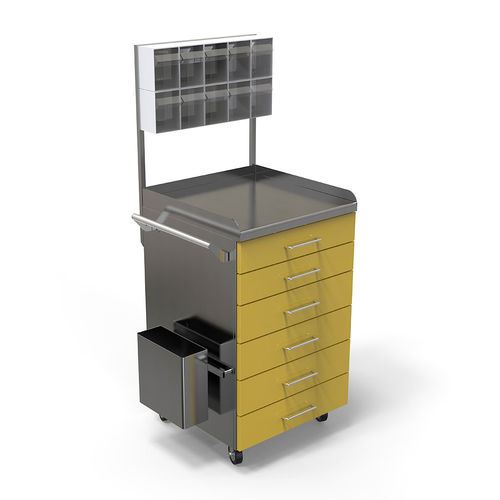 Carrello per anestesia - MAT-132 - PALOMA - per farmaci / con scomparto pattumiera / in acciaio inossidabile
