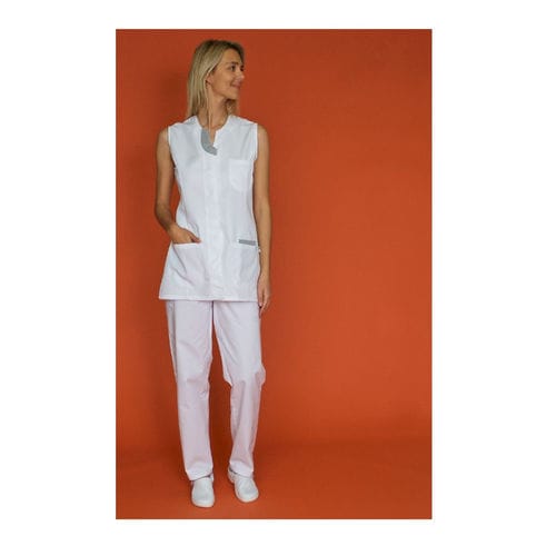 Casacca medica unisex - LILA SM - SNV - in poliestere / bianca / blu