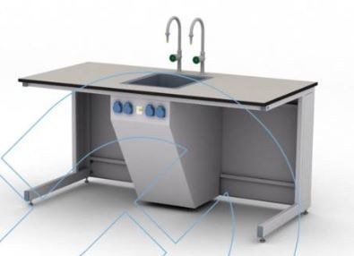 Tavolo da laboratorio - 41-01.521 - Labexpert - rettangolare / con lavandino / in acciaio inossidabile