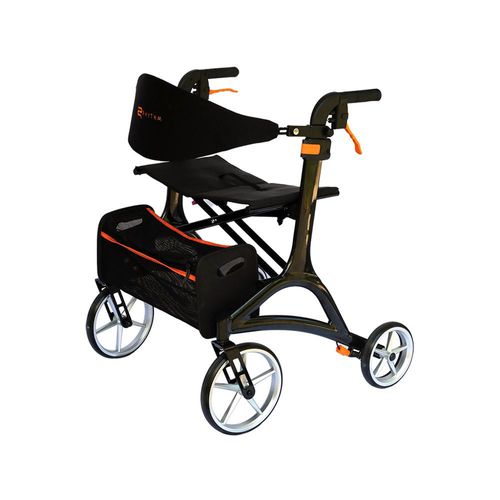 Deambulatore rollator a 4 ruote - 925HDBK - Rhythm Healthcare - telaio in alluminio / con sedile / con cestello