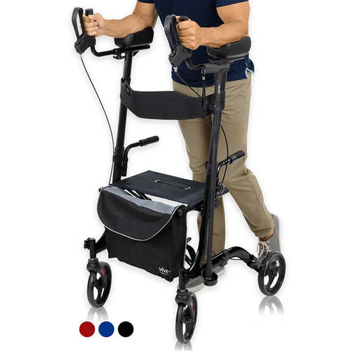 Deambulatore rollator a 4 ruote - MOB1033RED - Vive Health - telaio in alluminio / con sedile / ad altezza regolabile