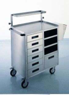 Carrello per anestesia - 99CF015 - VINCAL - per sala operatoria / in acciaio inossidabile / con cassetti
