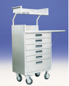 Carrello di emergenza - A0367 - VINCAL - in acciaio inossidabile / con cassetti / mobile