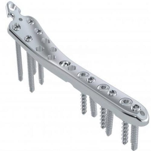 Placca di compressione per tibia - 5712-009 series - Ortobio - distale / bloccata / in acciaio inossidabile