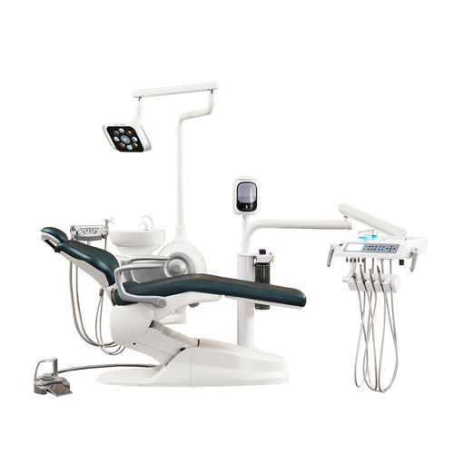 Riunito odontoiatrico con poltrona elettrica - M3  - Foshan Safety Medical Equipment Co., Ltd. - con poggiatesta flessibile / con sistema di igiene / con portastrumenti