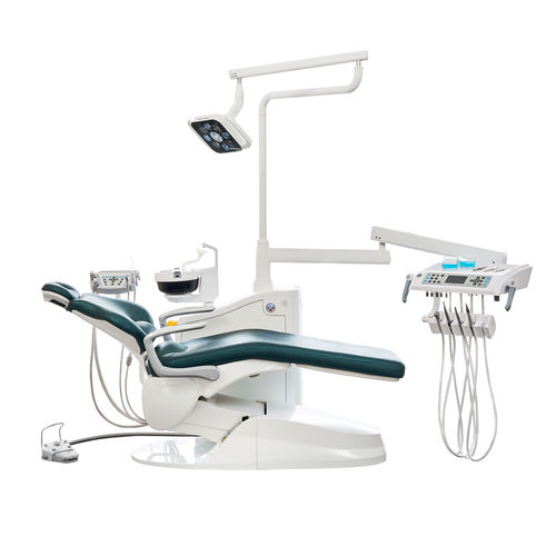 Riunito odontoiatrico con poltrona elettrica - M8+  - Foshan Safety Medical Equipment Co., Ltd. - con poggiatesta flessibile / con sistema di igiene / con portastrumenti