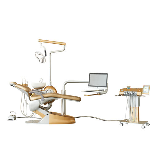Riunito odontoiatrico con poltrona elettrica - M9+ - Foshan Safety Medical Equipment Co., Ltd. - con poggiatesta flessibile / con monitor / con sistema di igiene