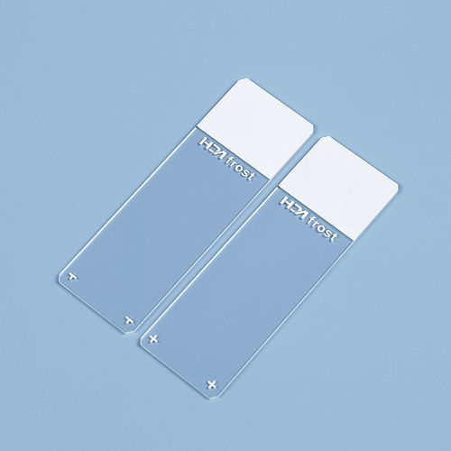 Vetrino per microscopio adesivo - HDAS001 series - Jiangsu Huida Medical Instruments - con rivestimento colorato / con carica positiva