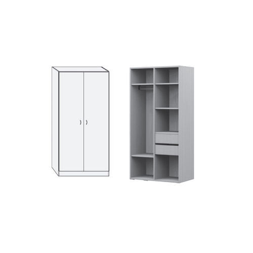 Armadio con sportello - MAE0120ME - SENIORCARE - con ripiano / 2 porte / a 2 moduli